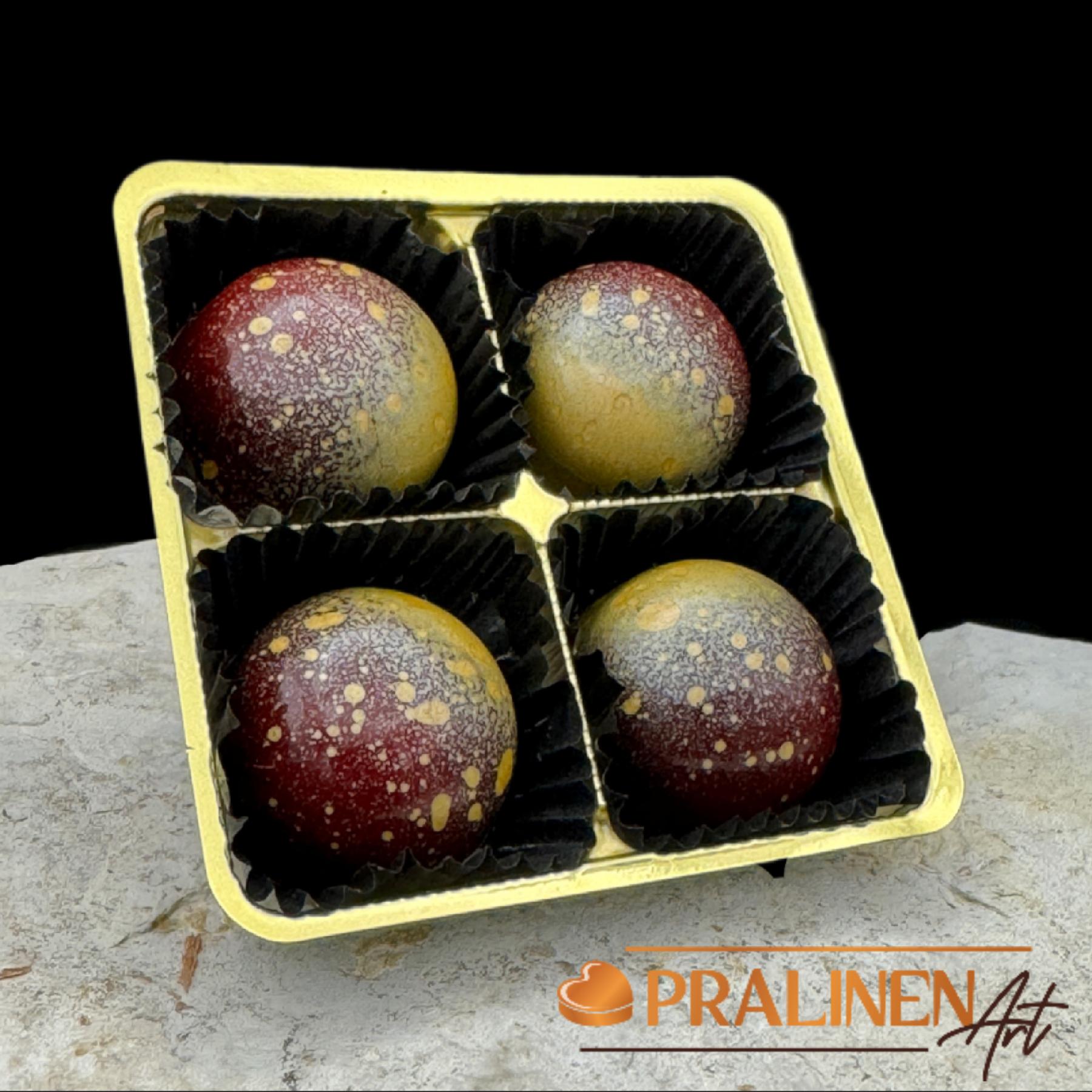 Preu&szlig;ischer Whisky & Himbeer Pralinen  | 4 handgefertigte Pralinen 