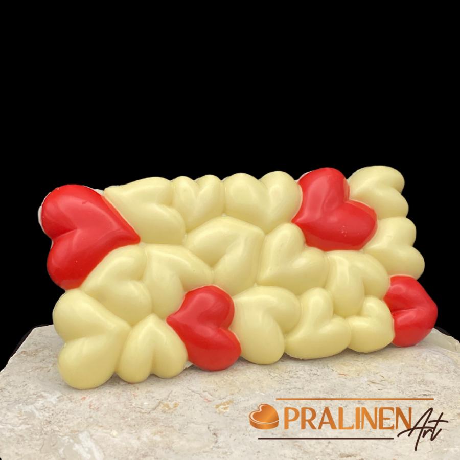 Sweet Love - Herztafel aus Belgischer wei&szlig;er Schokolade