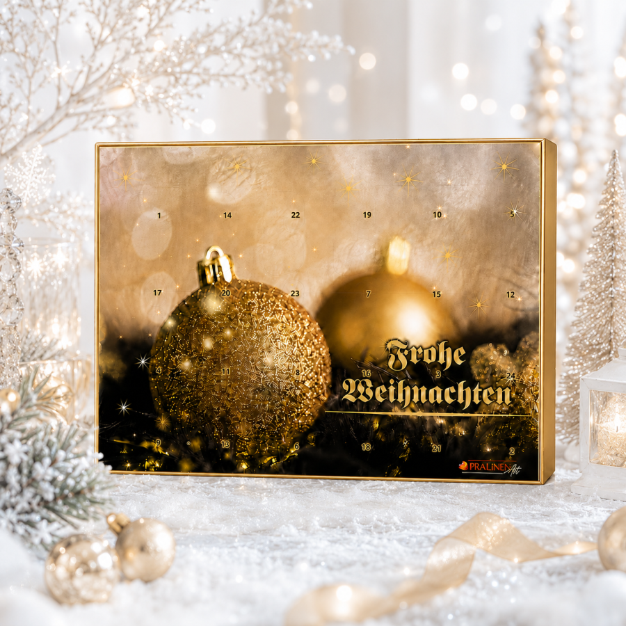 Alkoholfreier Pralinen-Adventskalender 2026 in Gold