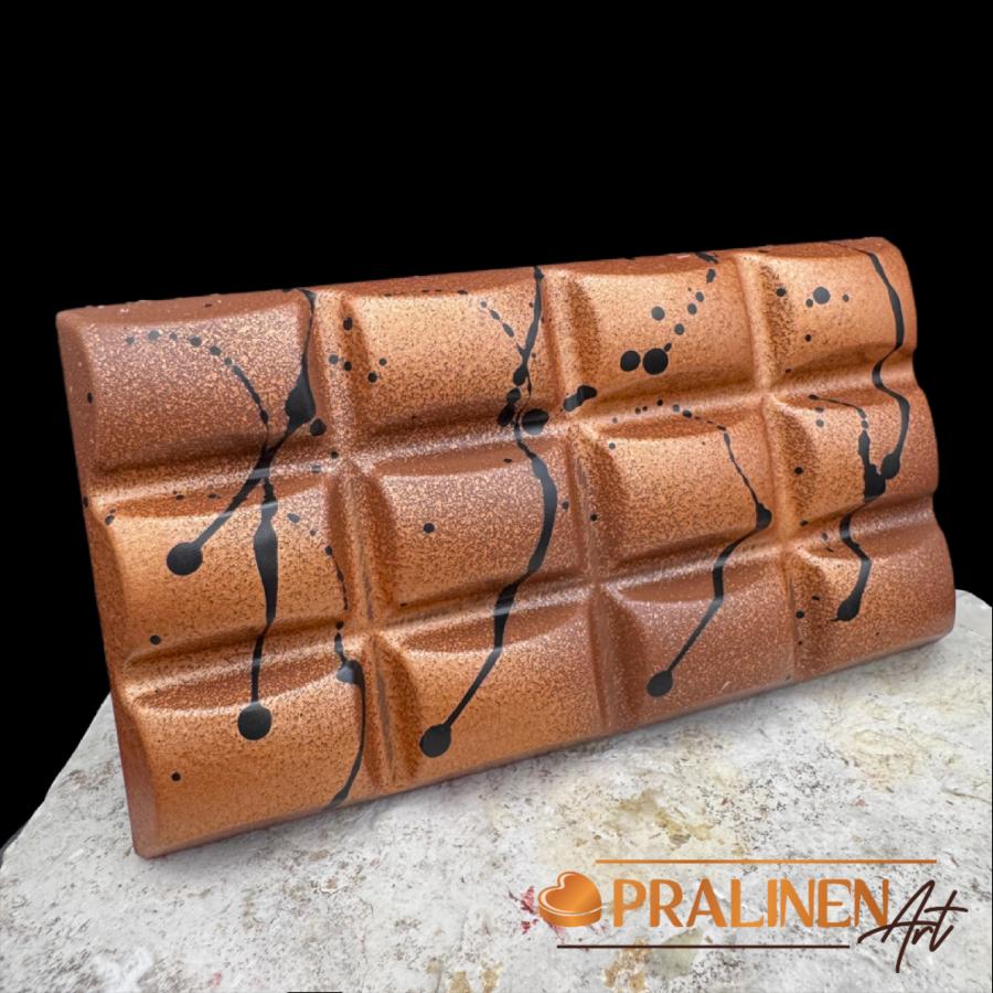 Haselnuss Gianduja Nougat, Tafel | Belgische Vollmilchschokolade edel verziert