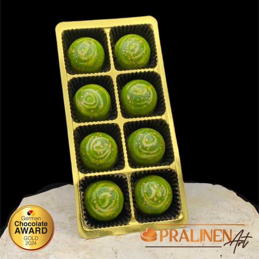 Edle Mojito Pralinen | Wei&szlig;e Belgische Schokolade mit Limette, Minze und Rohrzucker   | 8 Pralinen
