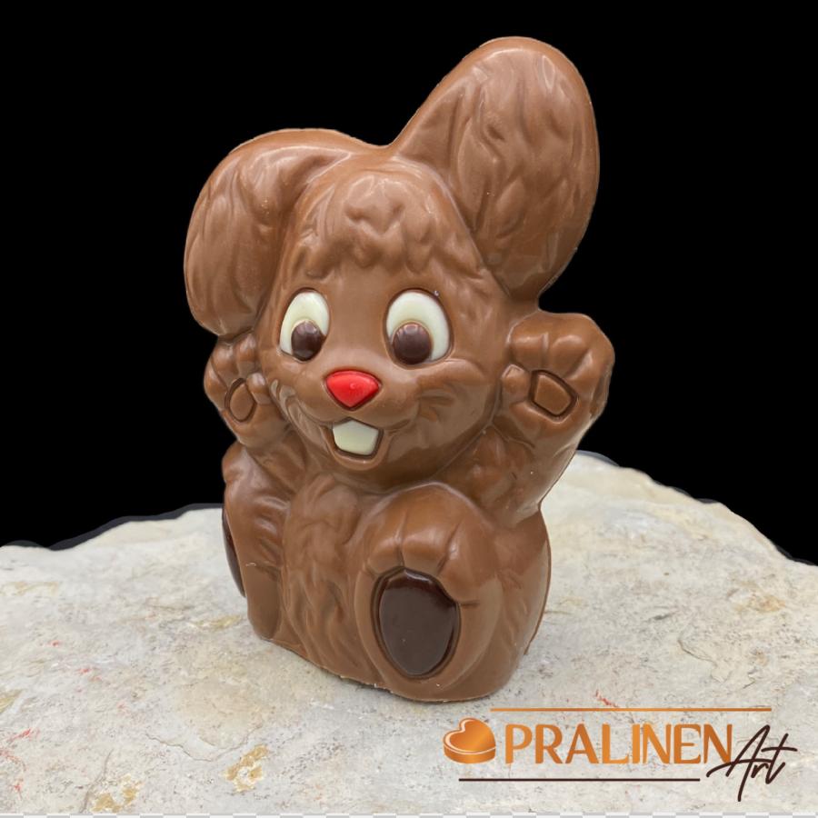 Schokoladen-Oster-Hase Emmy Vollmilch und wei&szlig;