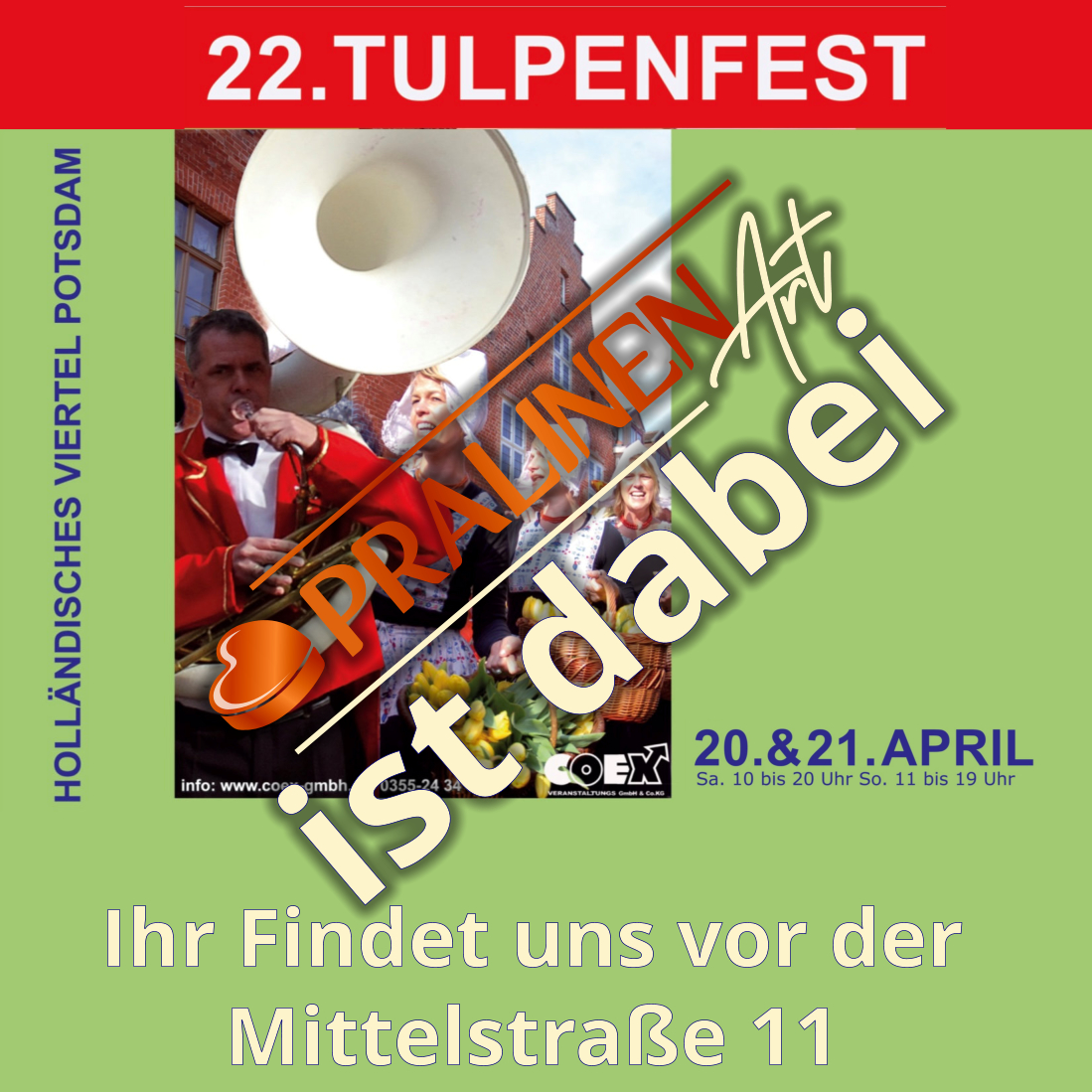 22. Tulpenfest im Potsdam in Holl&auml;ndischen Viertel